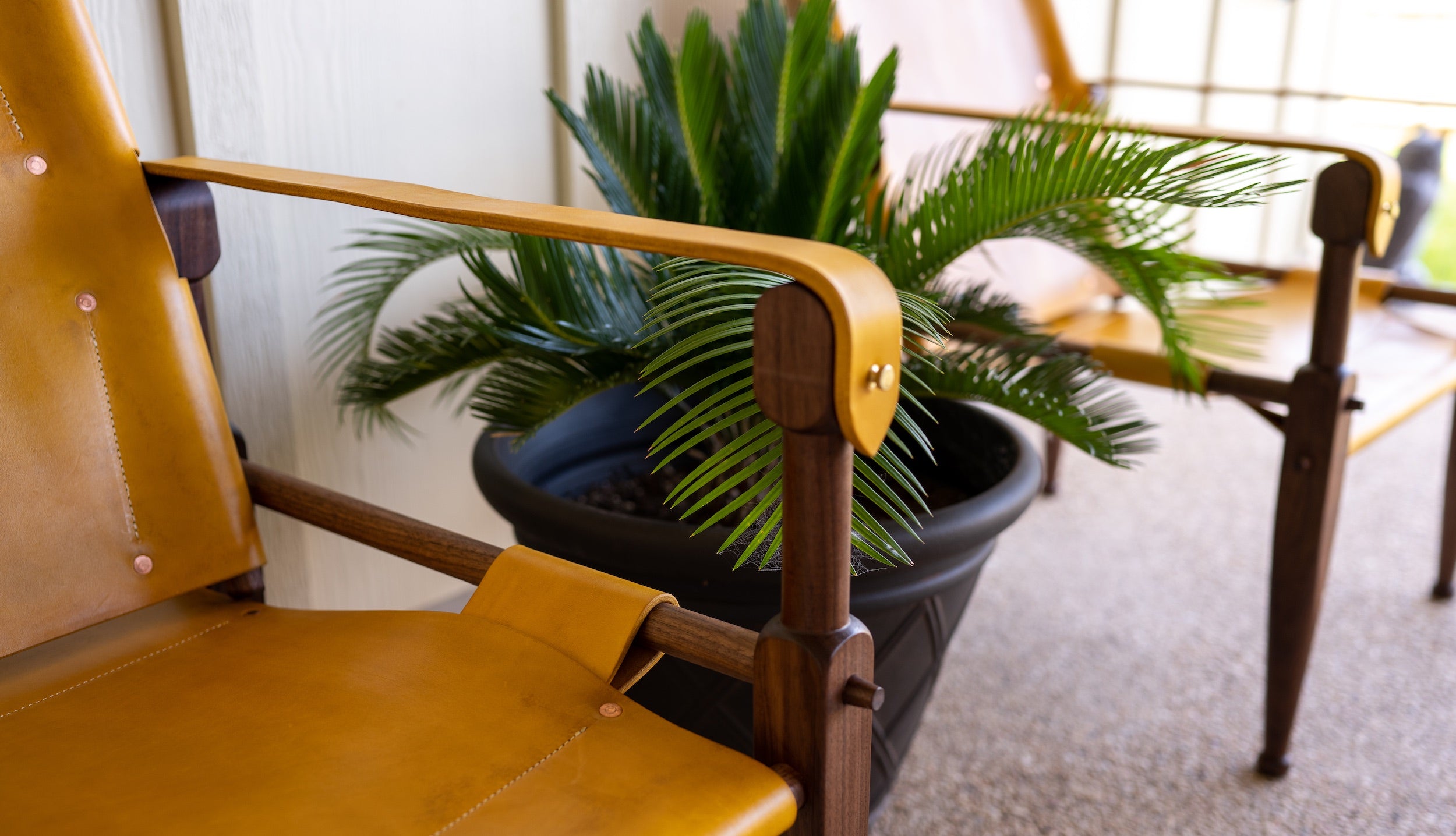 yellow safari lounge chair farmhouse