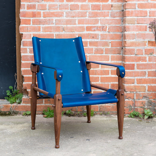 Limbo Safari Lounge Chair [Special Edition] - Walnut - Blue