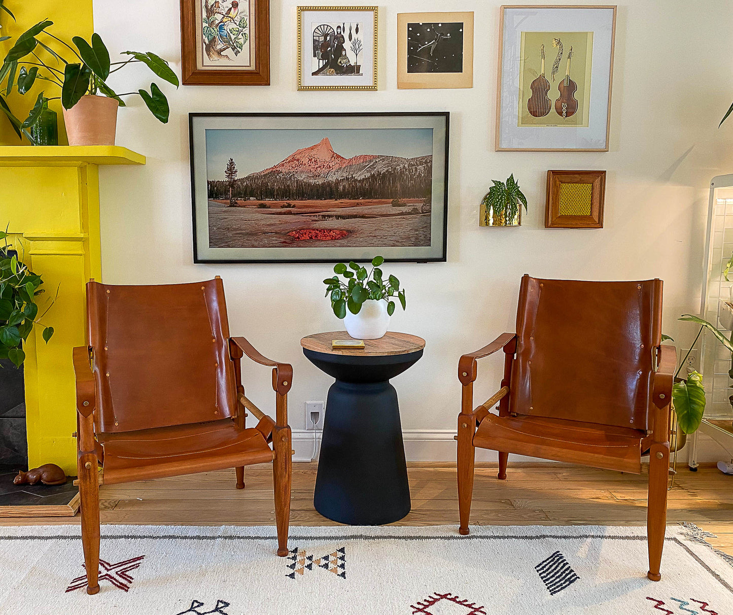Limbo Safari Lounge Chair in Mahogany and Leather
