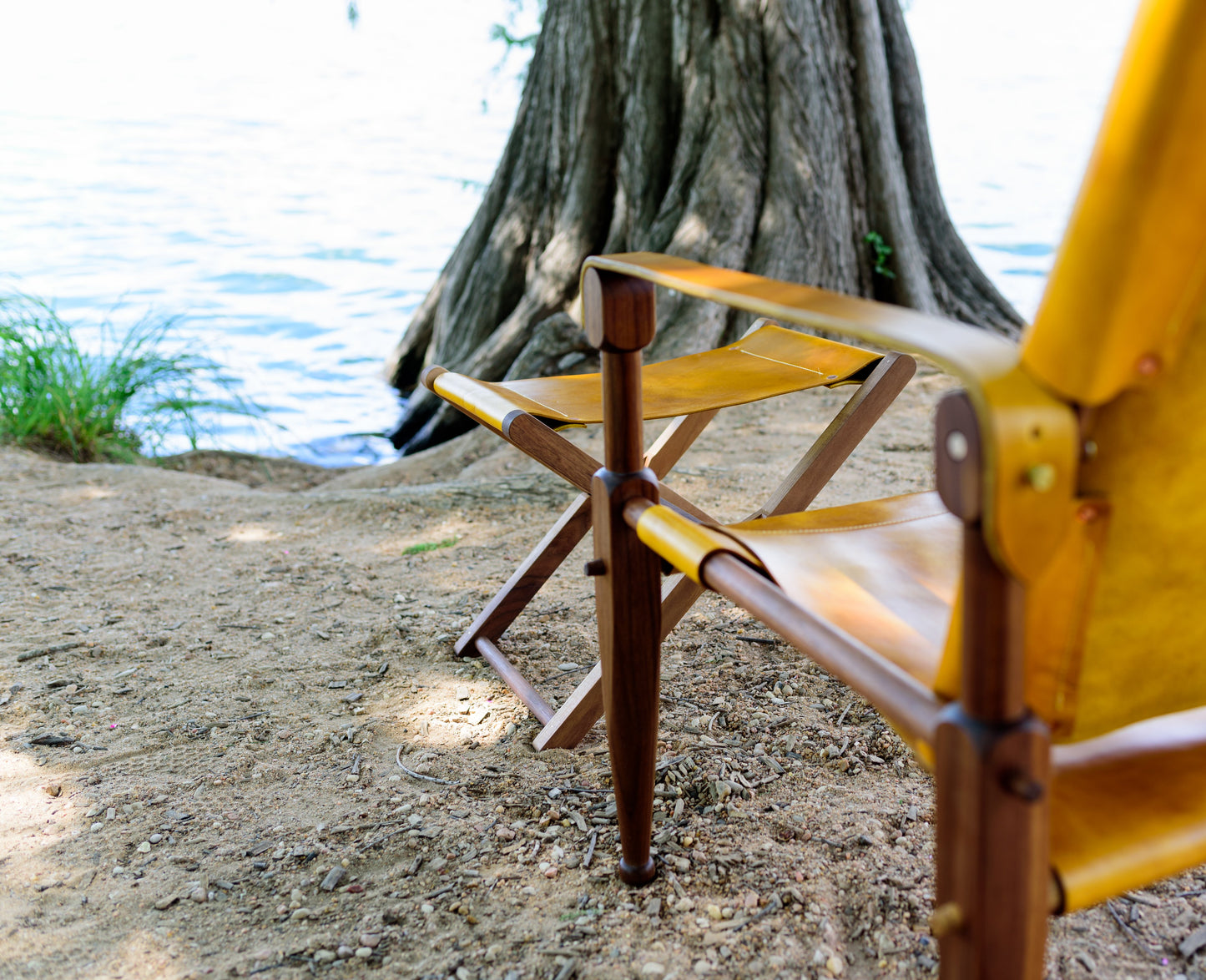 Limbo Safari Lounge Chair [Special Edition] - Walnut & Ochre Leather with Ottoman